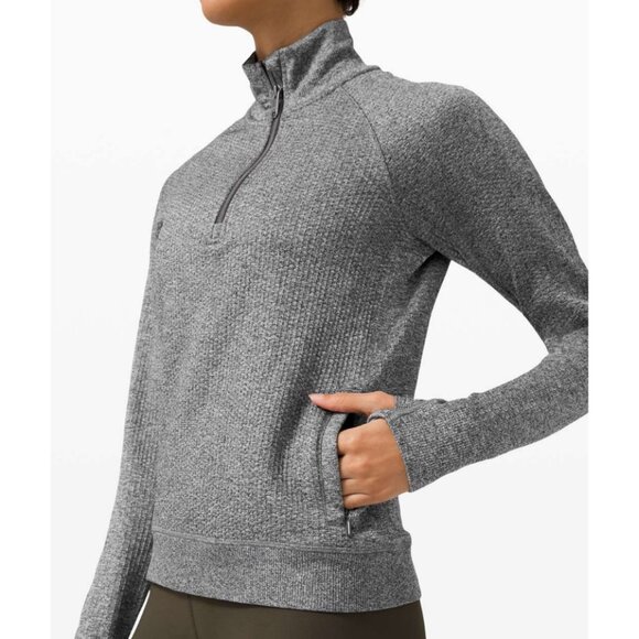 Lululemon Engineered Warmth Half Zip Merino Wool Knit Sweater Zip Up Sweatshirt - Picture 5 of 13
